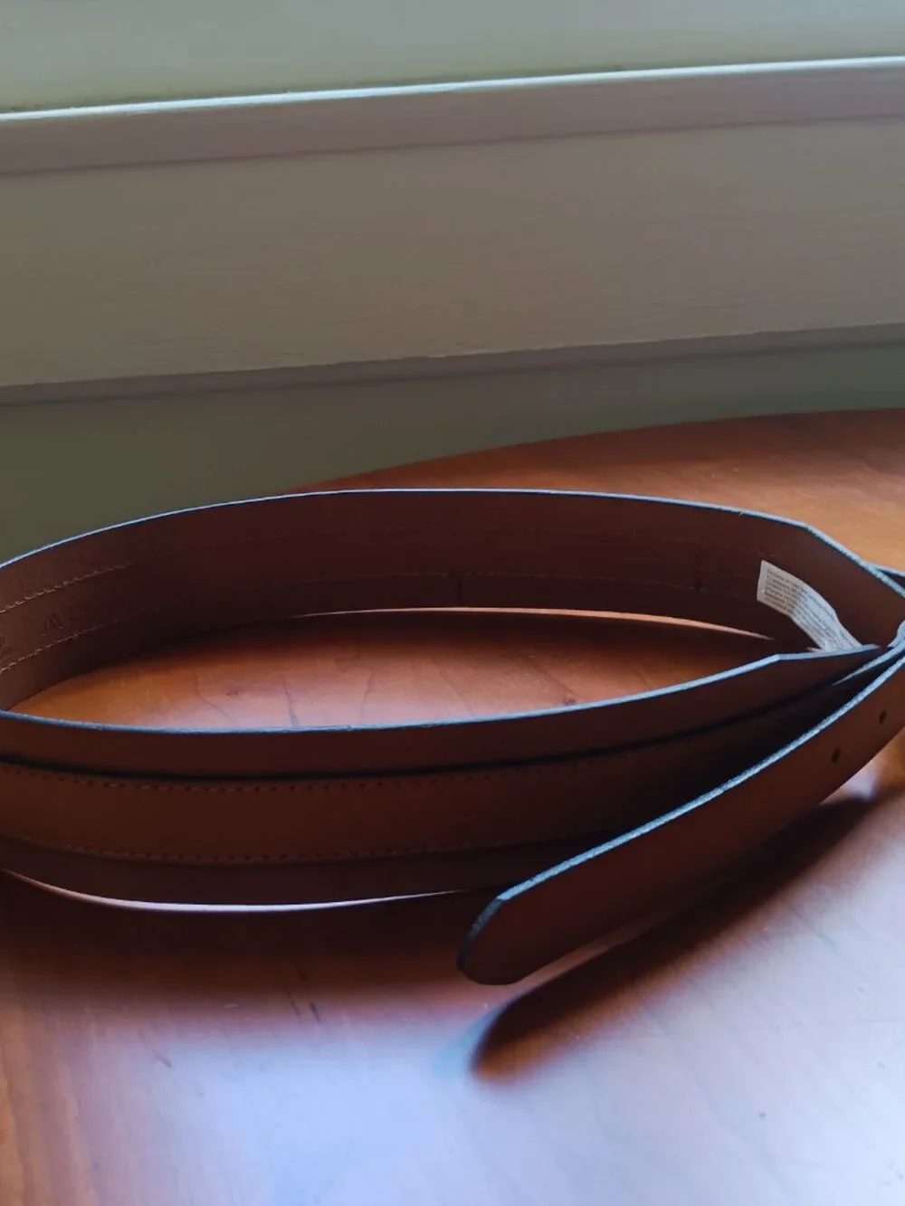 J. Crew Tapered Light Brown Leather Belt Size S/M - Picture 3 of 9